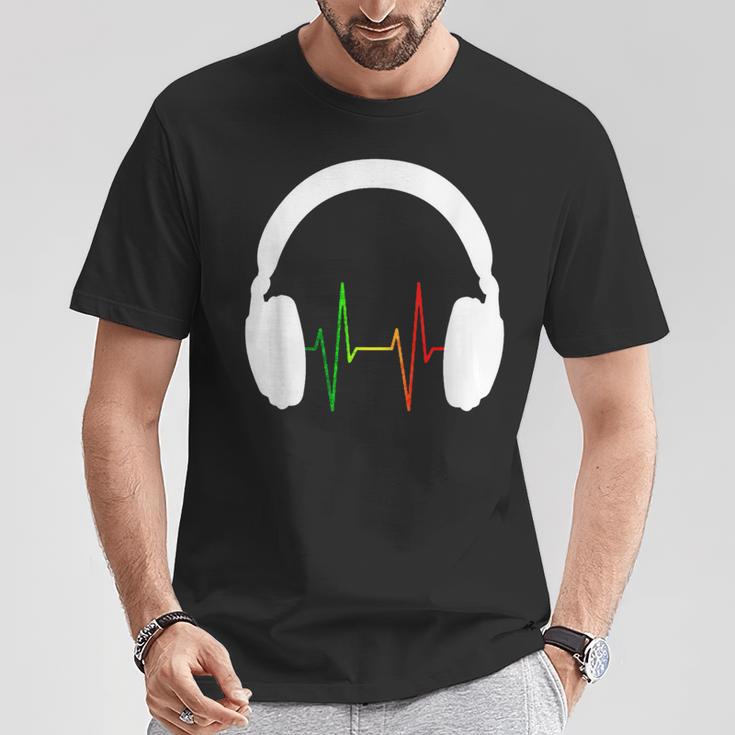 ファニー ラスタ ギフト メンズ レディース クール ラスタカラー ヘッドホン Tシャツ 面白い贈り物