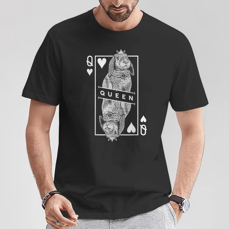 フレンチ ロップ バニー うさぎ ハートの女王 面白い ペット ポップアート Tシャツ 面白い贈り物