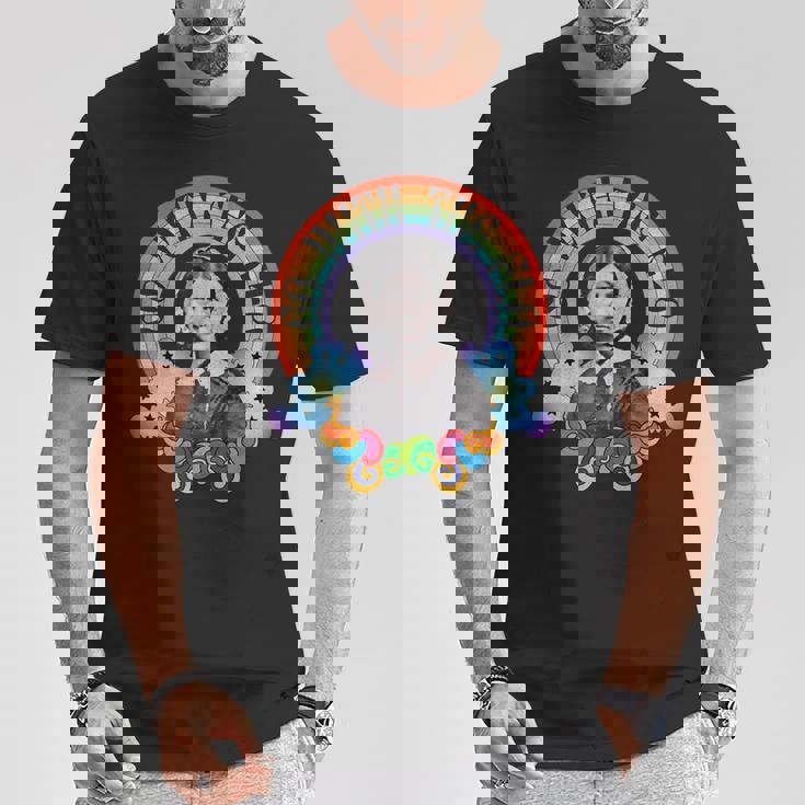 フローレンス・ナイチンゲール Groovy Nurse Go With Flo レトロレインボー Tシャツ 面白い贈り物