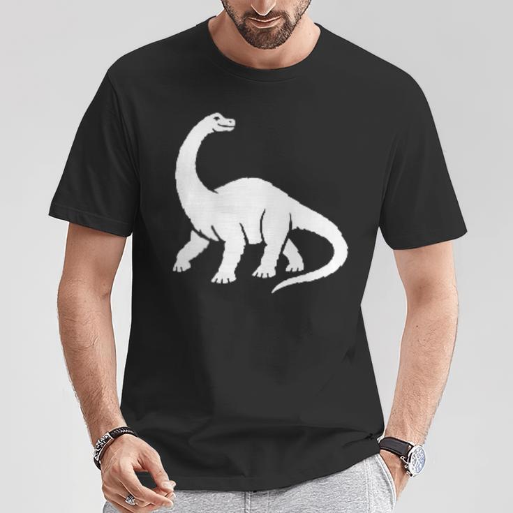 ブラキオサウルス ミニマリスト 恐竜 黒と白 Tシャツ 面白い贈り物