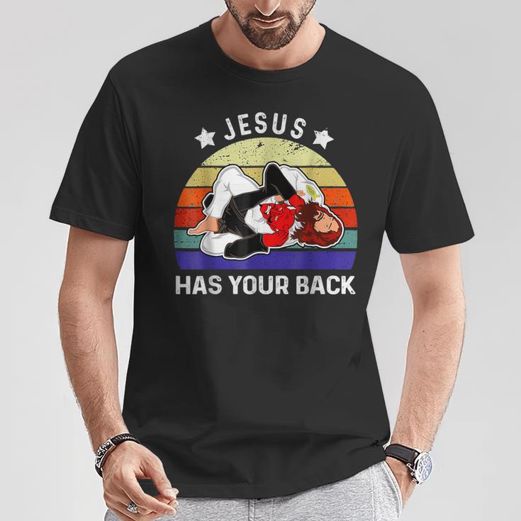 ブラジリアン柔術 Jesus Has Your Back Tシャツ 面白い贈り物