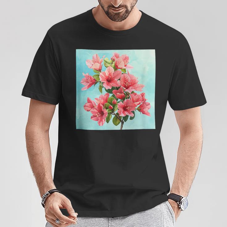 ブーゲンビリア ブーケ フローラル パステルカラー グラフィック Tシャツ 面白い贈り物
