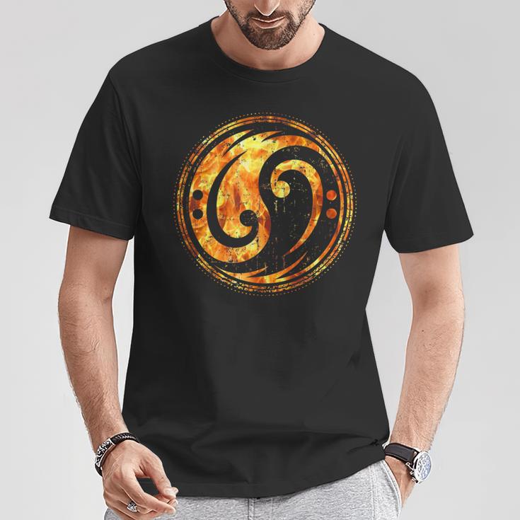 ベーシスト＆ベーシストのためのベースギタークレフ陰陽炎 Tシャツ 面白い贈り物