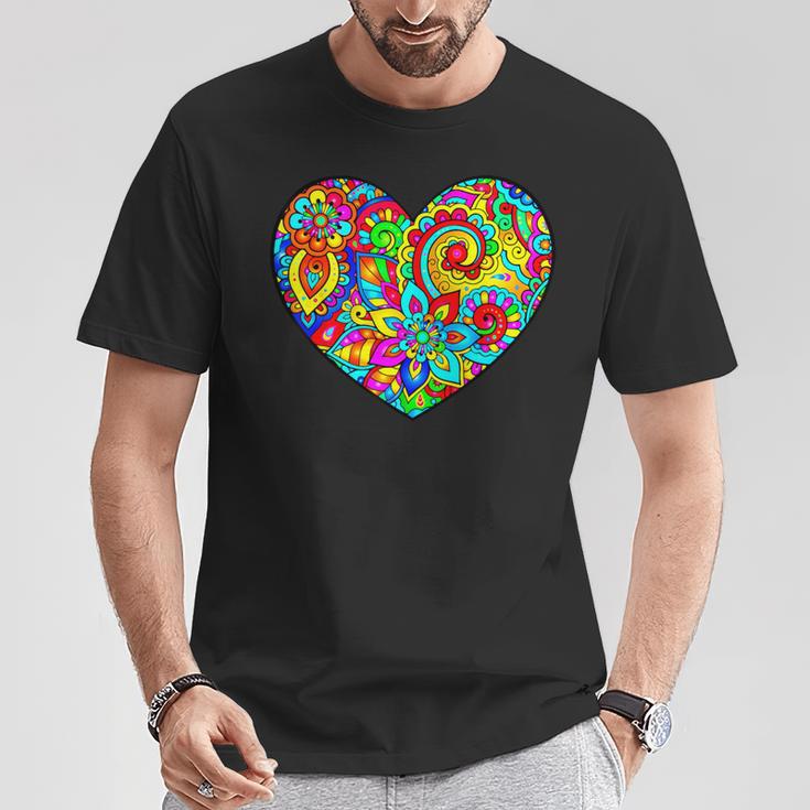 ペイズリーハート Tシャツ 面白い贈り物