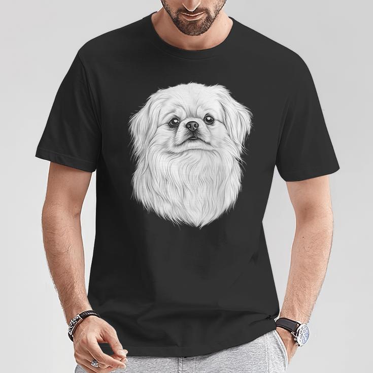 ペキニーズドッググラフィックペットアートペキニーズ。 Tシャツ 面白い贈り物