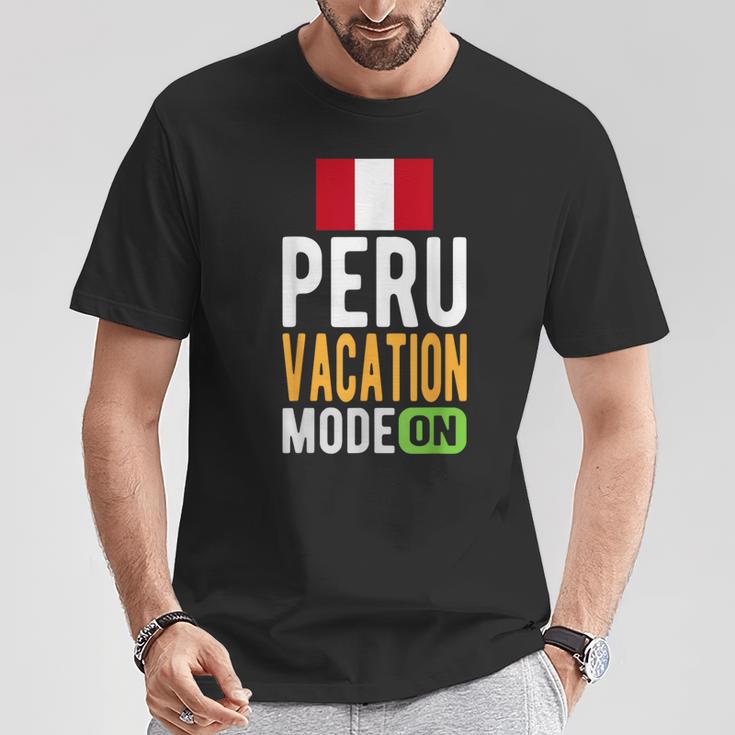 ペルーお土産 旅行 ペルーバケーションモードオン Tシャツ 面白い贈り物