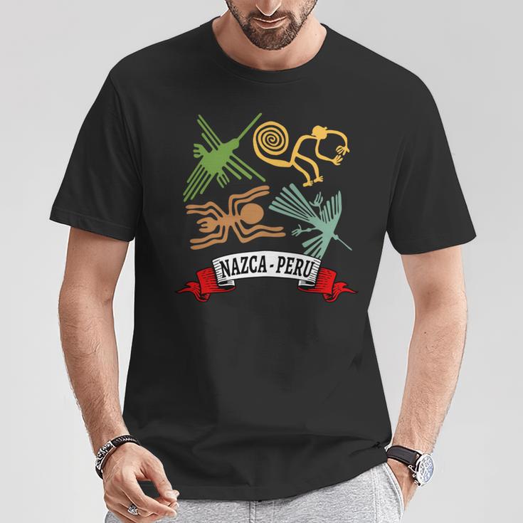 ペルーのナスカ線 ペルー古代地上絵ミステリーアート 長袖tシャツ Tシャツ 面白い贈り物