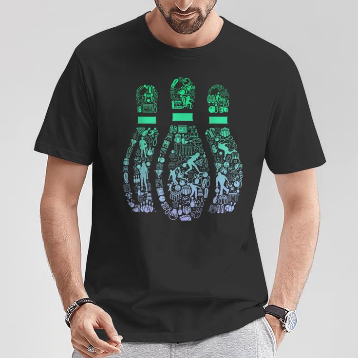 ボウリングピンtシャツ ボウラー用 Tシャツ 面白い贈り物