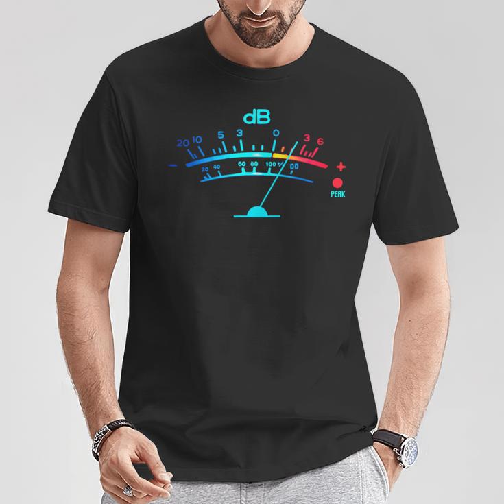 ボリュームvu メーター ビンテージ オーディオ エンジニア レコーディング Tシャツ 面白い贈り物