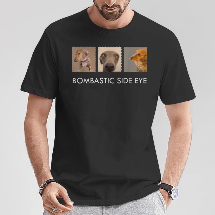 ボンバスティック・サイド・アイ・クリミナル・オフェンシブ・サイド・アイ・ドッグ・ミーム Tシャツ 面白い贈り物