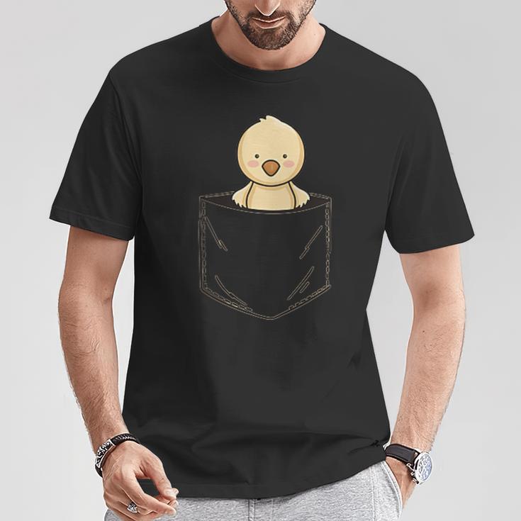 ポケットアニマルかわいいひよこチキンのポケット Tシャツ 面白い贈り物