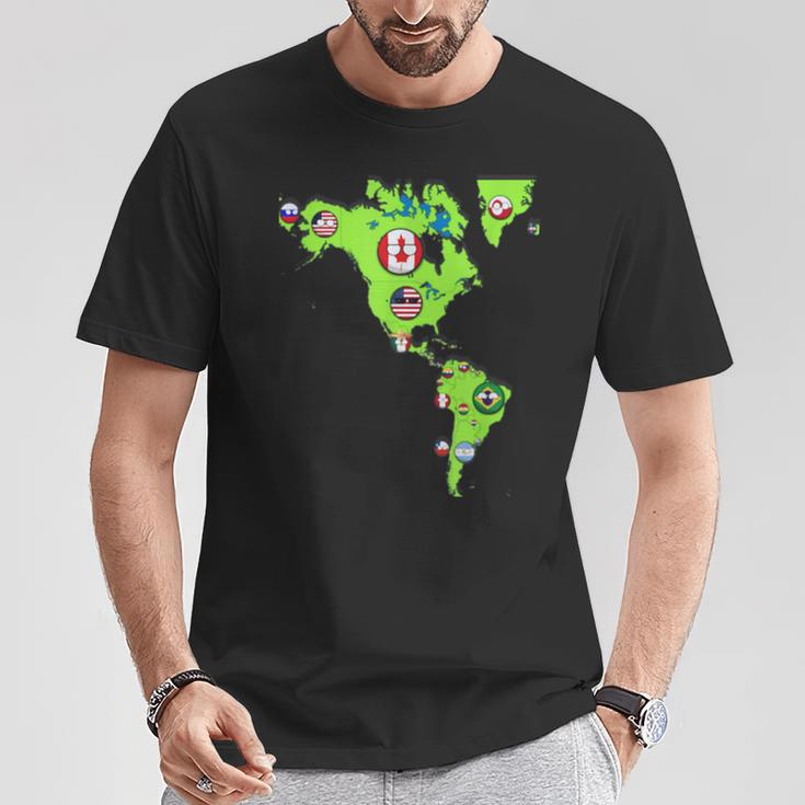 ポーランドボール北米と南米大陸 Tシャツ 面白い贈り物
