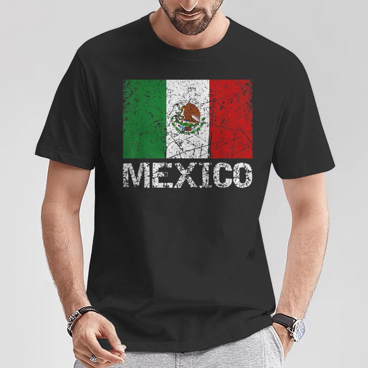 メキシコの国旗 アンティーク調 男性 女性 キッズ Tシャツ 面白い贈り物