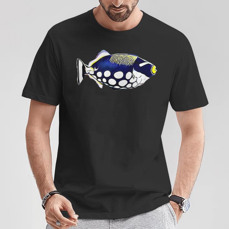 モンガラカワハギ塩水リーフアクアリウム水槽 Tシャツ 面白い贈り物