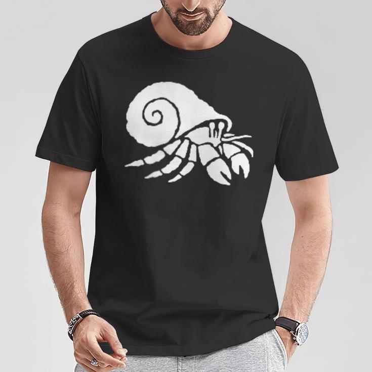 ヤドカリ ミニマリスト 白黒 Tシャツ 面白い贈り物