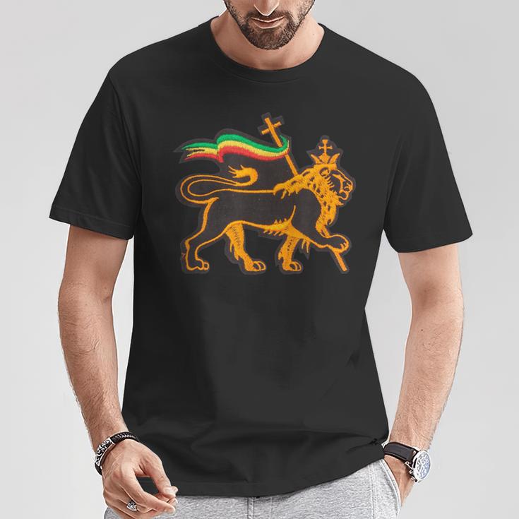 ユダのラスタライオン ユダヤ教のプライド エチオピアとキリスト教徒 Tシャツ 面白い贈り物