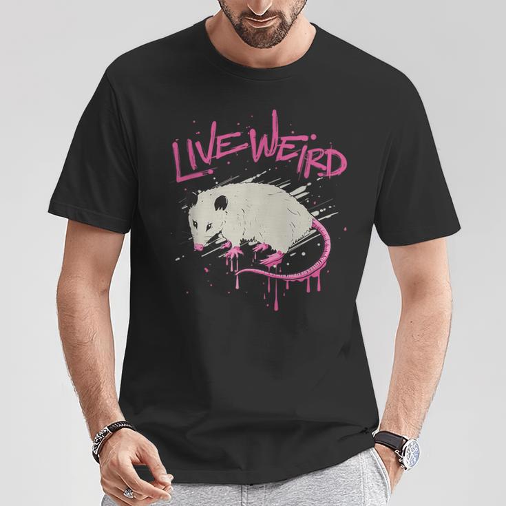 ライブ奇妙なオポッサム面白いポッサム Tシャツ 面白い贈り物