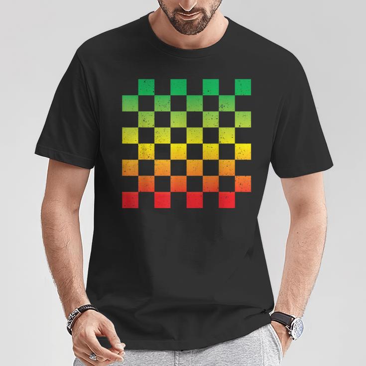ラスタファリtシャツ ヴィンテージ ラスタレゲエ ジャマイカ 市松模様 Tシャツ 面白い贈り物
