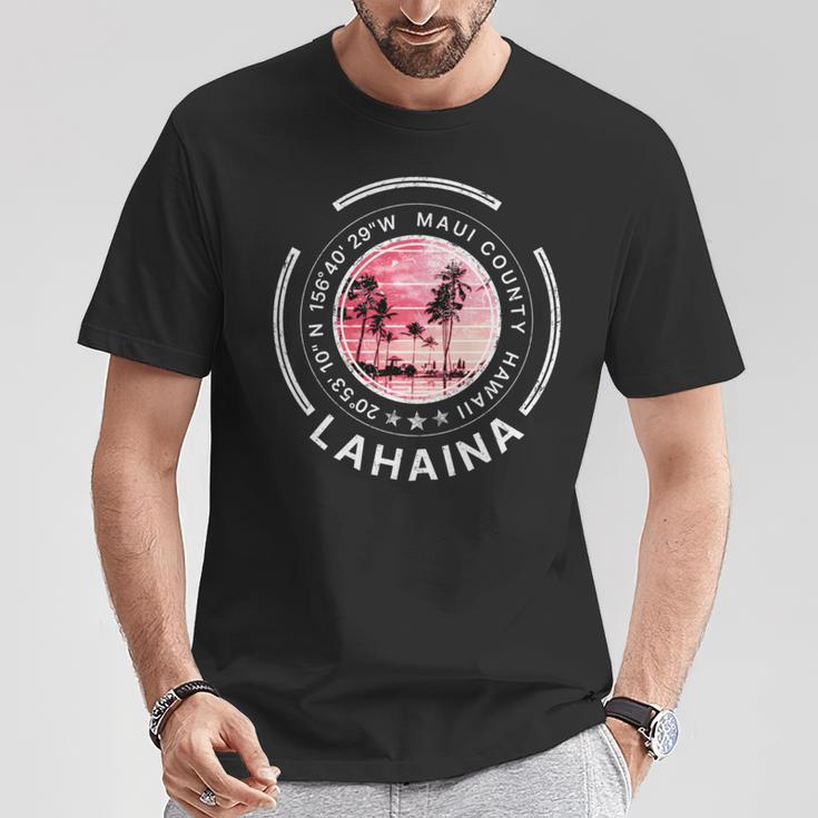 ラハイナ マウイ ハワイ レトロ 長袖tシャツ Tシャツ 面白い贈り物