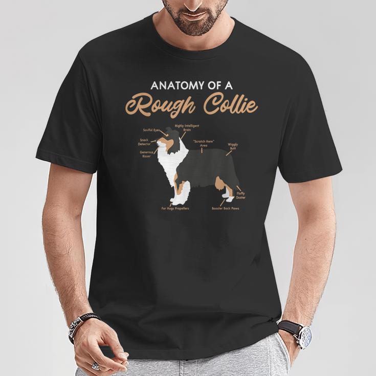 ラフコリーの解剖学ファニードッグパピーギフトTシャツ 面白い贈り物