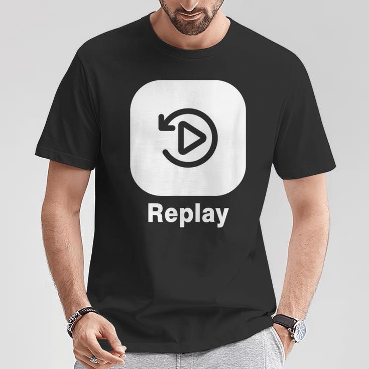 リプレイボタン Tシャツ 面白い贈り物