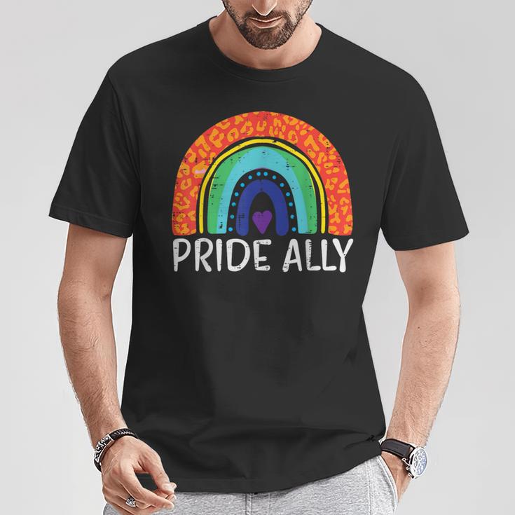レインボーフラッグ プライド アリー ゲイプライド 月 Lgbtq Ally Lgbt Tシャツ 面白い贈り物