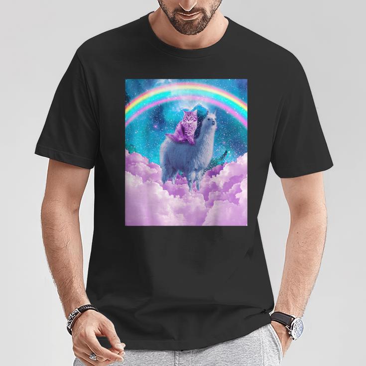 レインボーラマ-キャットラマ Tシャツ 面白い贈り物