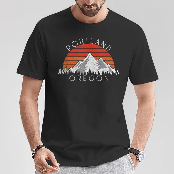 レトロ ヴィンテージ ポートランド オレゴン アンティーク調 Tシャツ 面白い贈り物