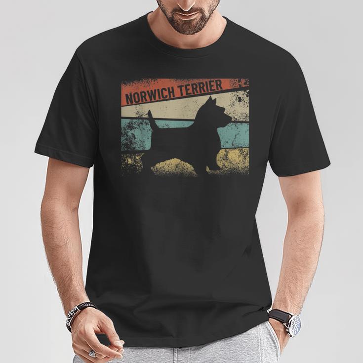 レトロノーリッチテリア ドッグブリードシルエット ノーリッチテリア Tシャツ 面白い贈り物