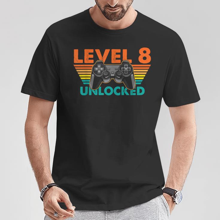レベル 8 アンロック ゲーマー 誕生日 レトロ コントローラー Tシャツ 面白い贈り物