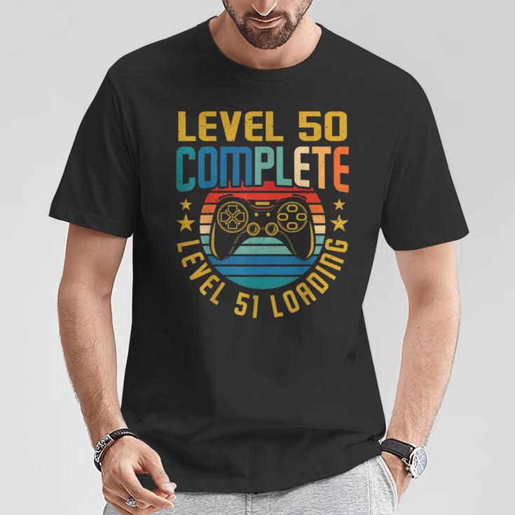 レベル50 コンプリートレベル51 ローディング 50歳の誕生日 ビデオゲーマー Tシャツ 面白い贈り物
