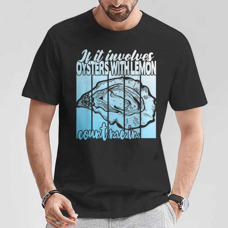 レモンと牡蠣がいる場合 面白い牡蠣。 Tシャツ 面白い贈り物