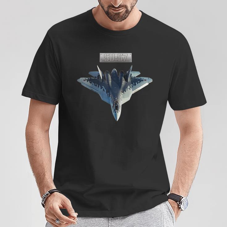 ロシアのステルス機第5世代su-57 Tシャツ 面白い贈り物