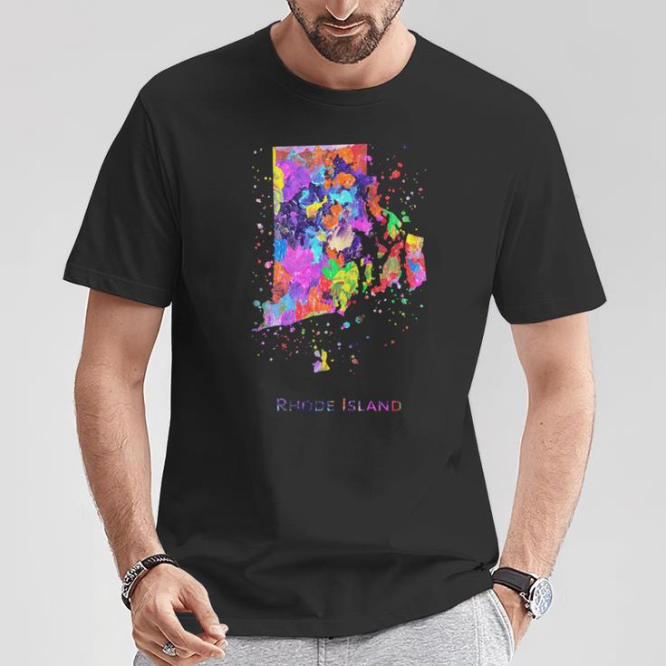 ロードアイランド州の地図 長袖tシャツ Tシャツ 面白い贈り物