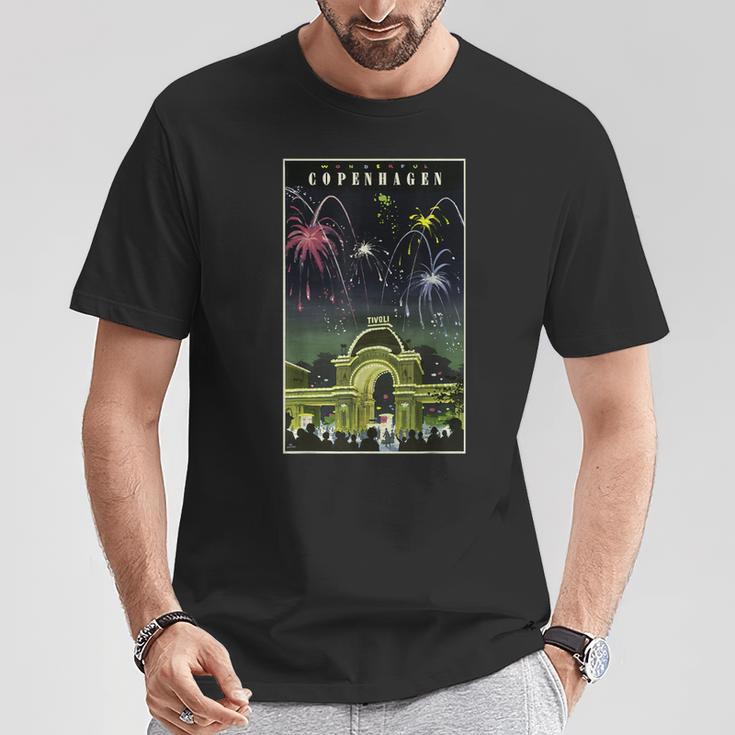 ワンダフル コペンハーゲン チボリ ポスター プリント Tシャツ 面白い贈り物
