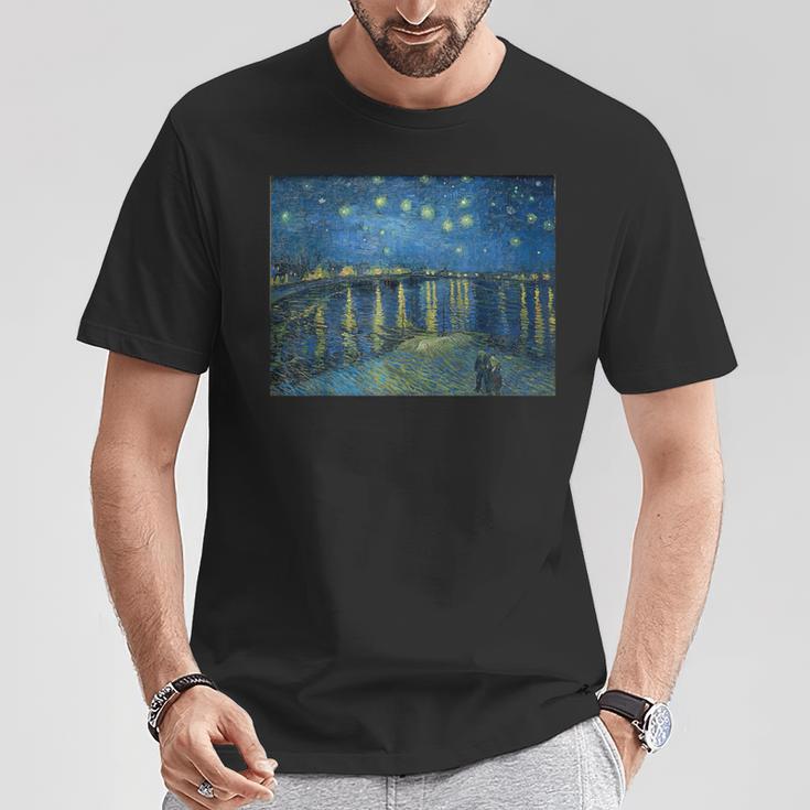 ヴィンセントファンゴッホローヌの星空 Tシャツ 面白い贈り物