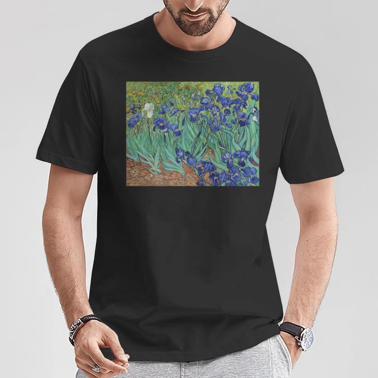 ヴィンセント・ファン・ゴッホによるアイリス1889 長袖tシャツ Tシャツ 面白い贈り物