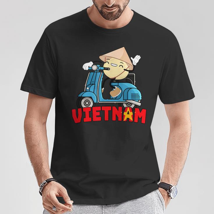 ヴィンテージ かわいい ベトナム バン バオ スクーター バイク 面白い食べ物 Tシャツ 面白い贈り物