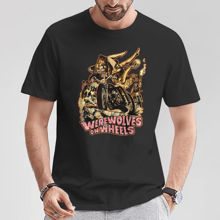 ヴィンテージ ホラー 狼男 ホイールバイカー Tシャツ 面白い贈り物