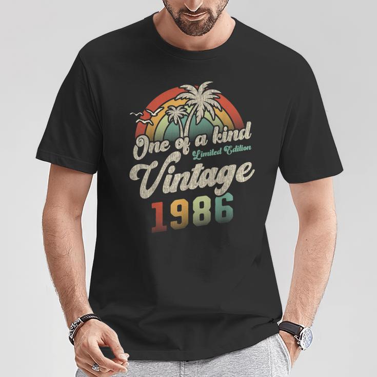 ヴィンテージ1986バースデー40年パームツリー Tシャツ 面白い贈り物