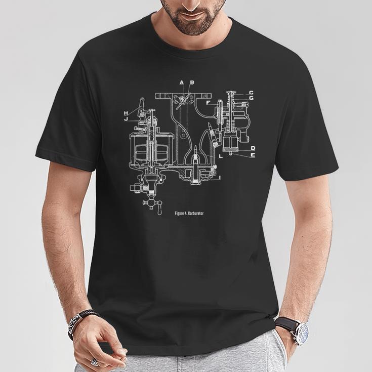 ヴィンテージキャブレター図–車&オートバイエンジングラフィック Tシャツ 面白い贈り物