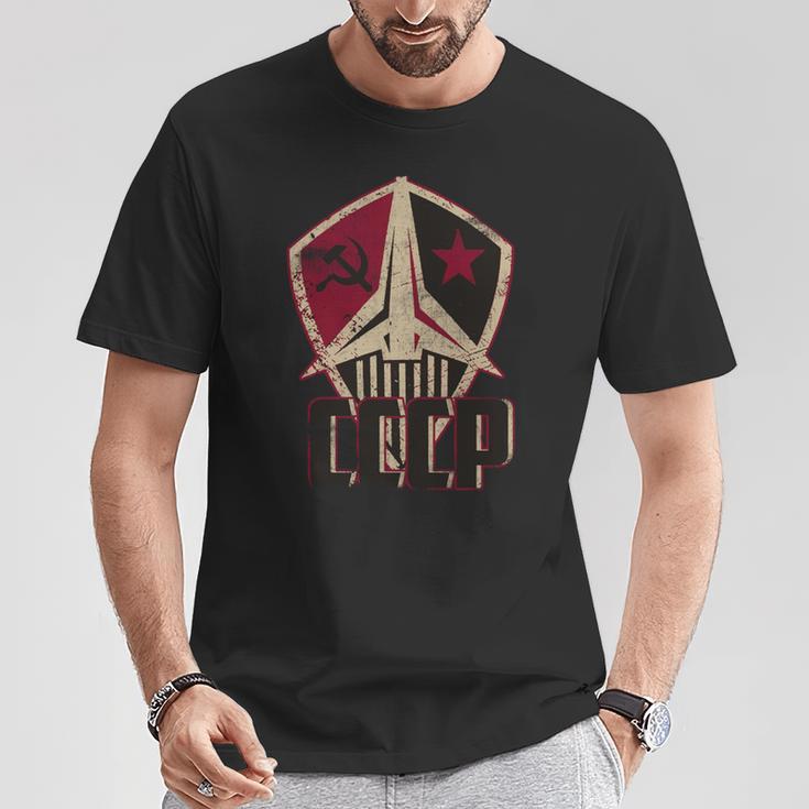 ヴィンテージソビエトロシアソ連スペースレトロアンティーク調cccp 長袖tシャツ Tシャツ 面白い贈り物