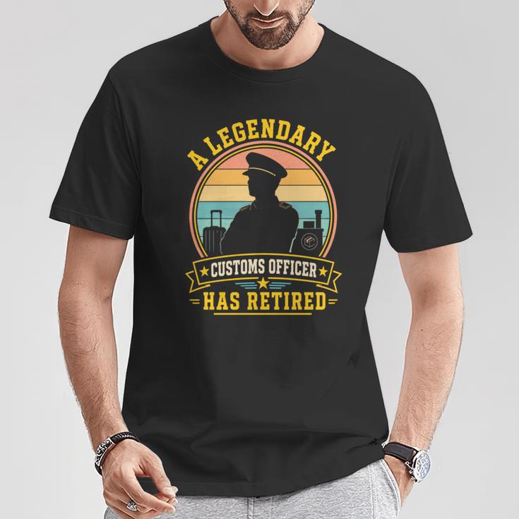 伝説の税関職員が退職したヴィンテージ引退 長袖tシャツ Tシャツ 面白い贈り物