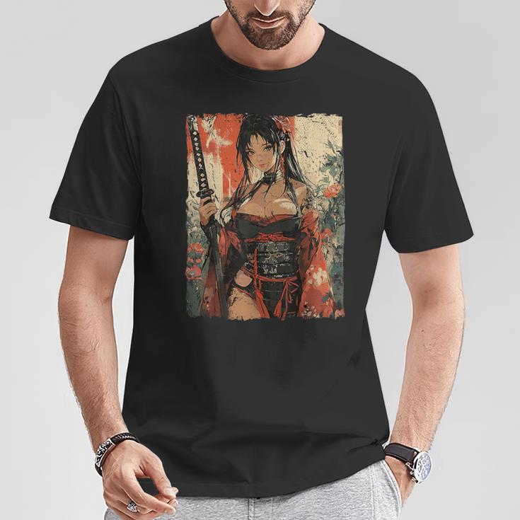 侍戦士 ワイフガール 日本の浮世絵 漫画 サムライ Tシャツ 面白い贈り物