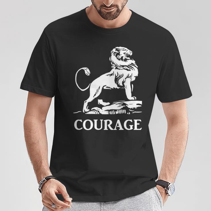 勇気を持って 長袖tシャツ Tシャツ 面白い贈り物