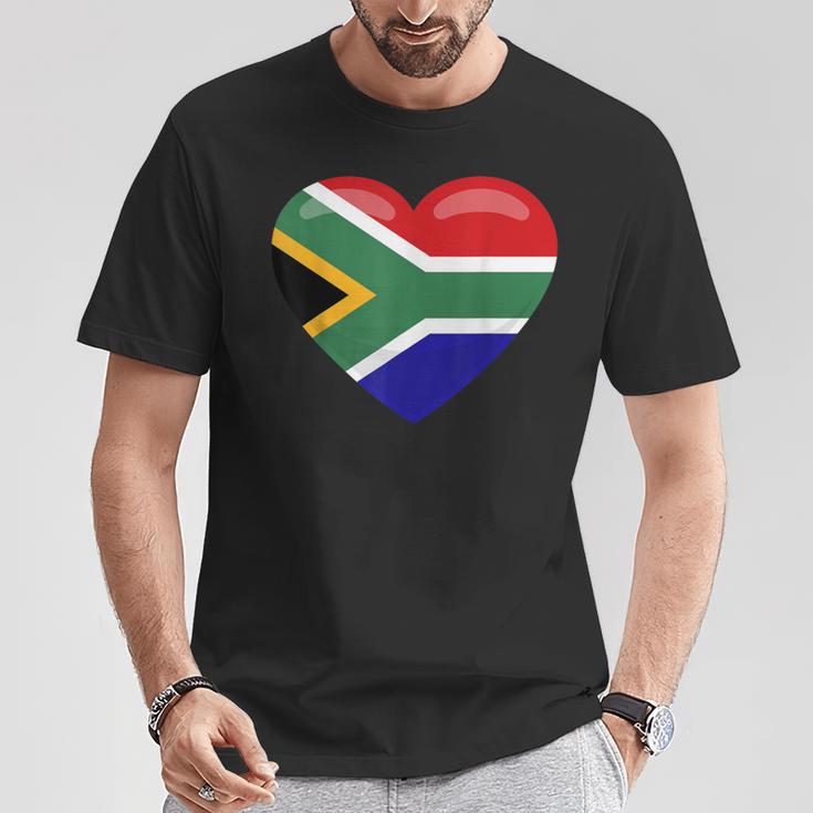 南アフリカ ハート 南アフリカお土産 南アフリカ国旗 Tシャツ 面白い贈り物