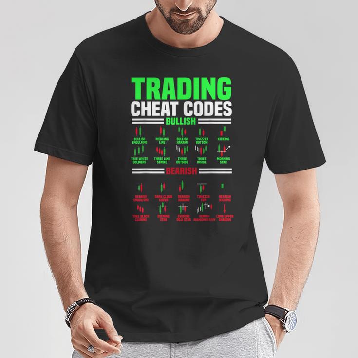 取引チートコードローソク足パターン、面白い株トレーダー Tシャツ 面白い贈り物