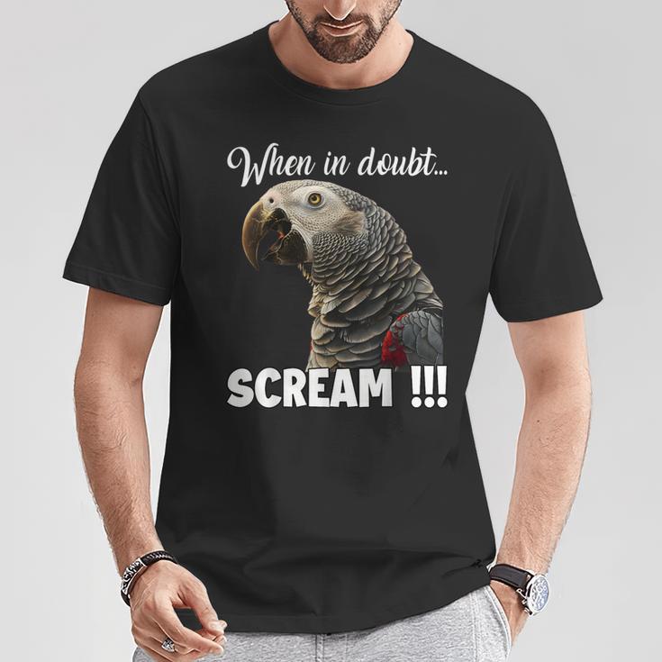 叫ぶアフリカヨウム T、面白いオウム Tシャツ 面白い贈り物