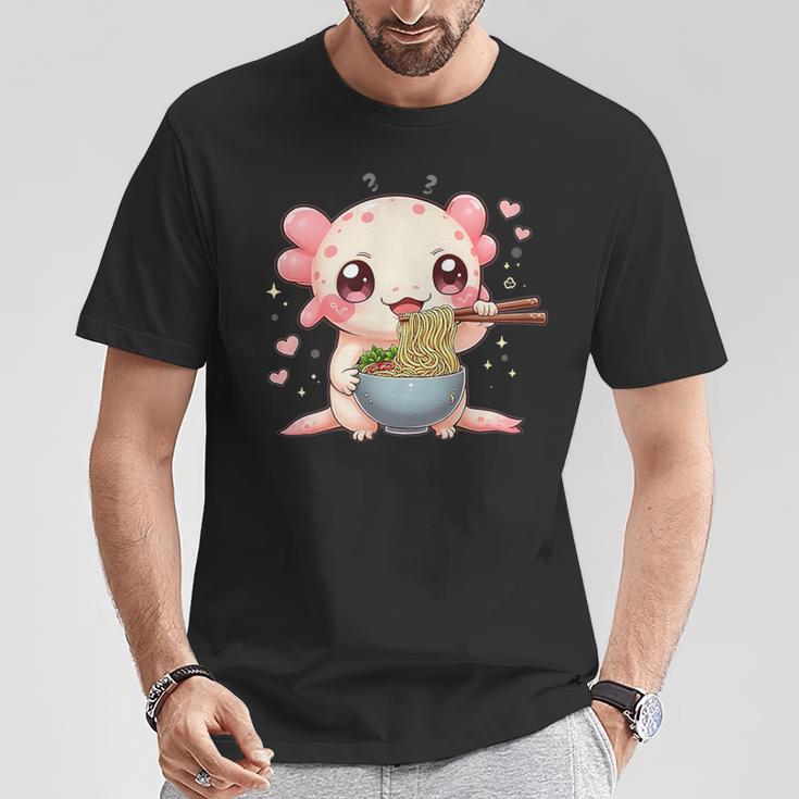 可愛いウーパールーパーラーメン Tシャツ 面白い贈り物