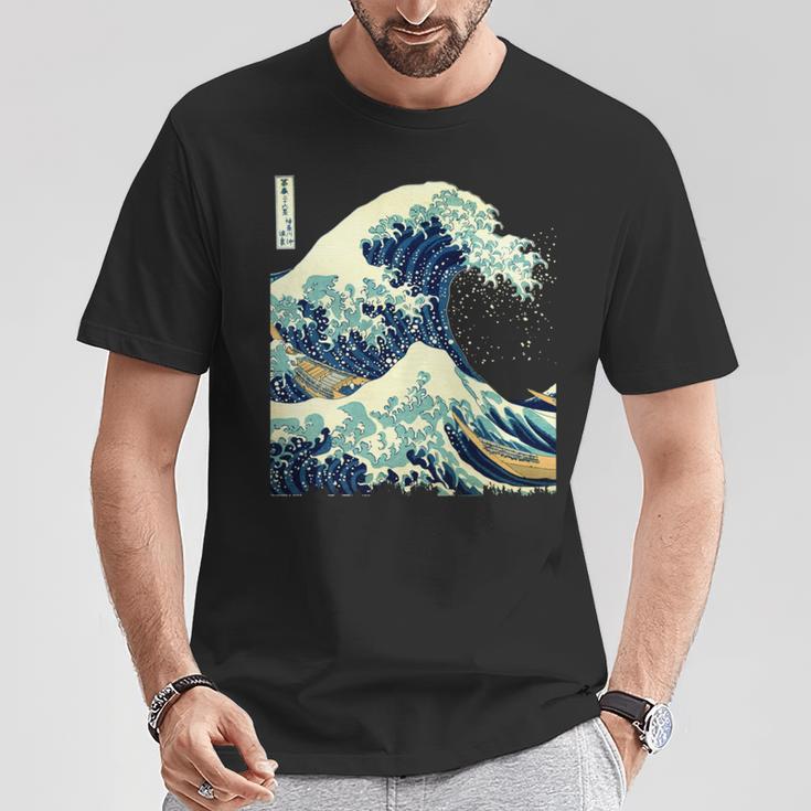 大波 葛飾北斎 名画 おしゃれ 長袖tシャツ Tシャツ 面白い贈り物